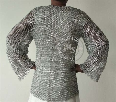 Chain Mail Medieval Round Riveted Chainmail Armour Haubergeon Etsy