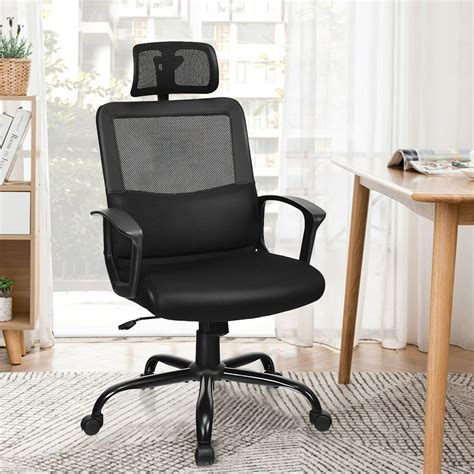 Costway Mesh Office Chair High Back Ergonomic Swivel Chair W Lumbar