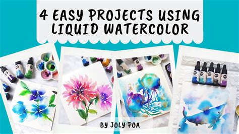 4 Easy Project Using Liquid Watercolor Youtube