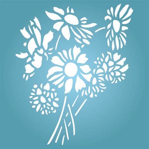 Daisy Flower Stencil 5 X 6 Inch S Reusable Flora Bouquet Bunch