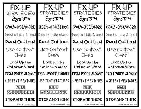 Reading Comprehension Fix Up Strategies For Upper Elementary The