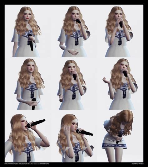 Sing For You Poses Collection Pt2 Mic Sets At Flower Chamber Sims