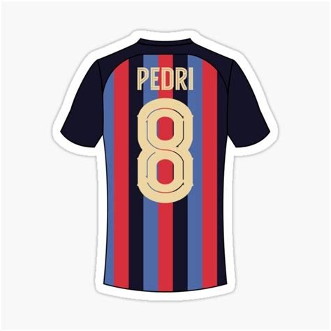 Pegatina Pedri Barcelona Camiseta De Fútbol Número 8 De
