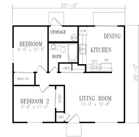 Ranch Style House Plan 2 Beds 1 Baths 778 Sqft Plan 1 113 Ranch