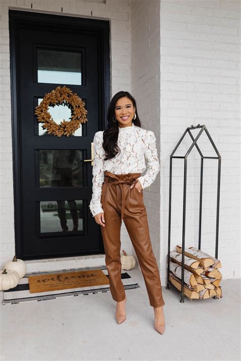 how to style leather pants for a simple fall outfit artofit