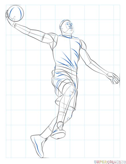 How To Draw A Basketball Player Dunking Step By Step Drawing Tutorials