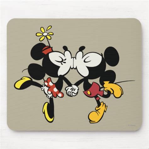 Mickey And Minnie Kissing Mouse Pad Zazzle