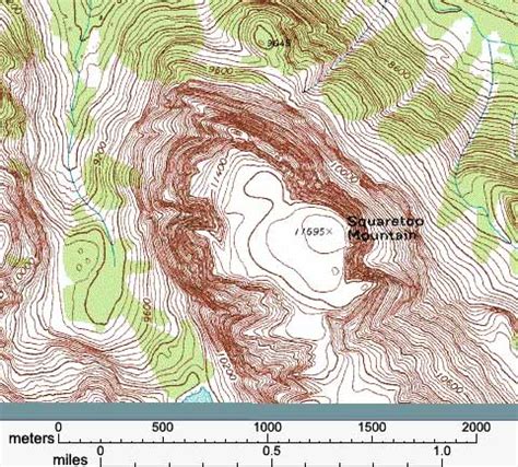 Steep Slope Topographic Map