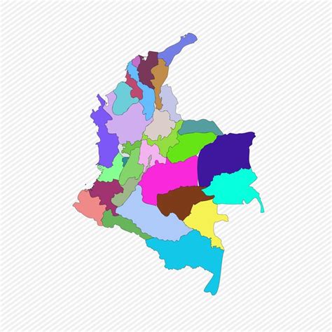 Colombia Detailed Map With States 2209251 Vector Art At Vecteezy