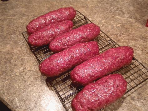 Combine all ingredients, adding enough. Homemade Summer Sausage - Busy-at-Home | Homemade sausage ...