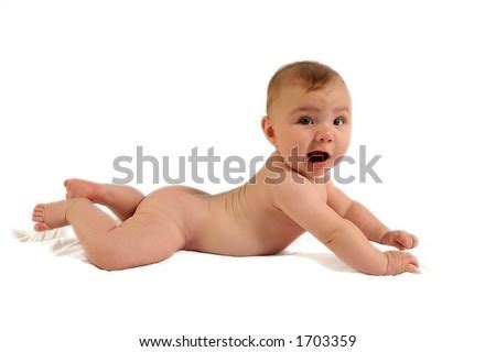 Naked Baby On White Backdrop Stock Photo 1663965 Shutterstock