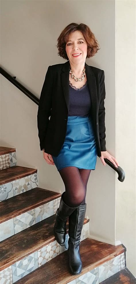 Tight Skirt Fashion Over Black Boots Leather Skirt Tights Skirts Reference Hope