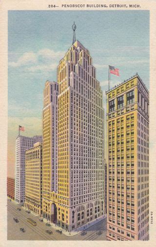 Penobscot Building Detroit Michiganvintage Postcard For Art