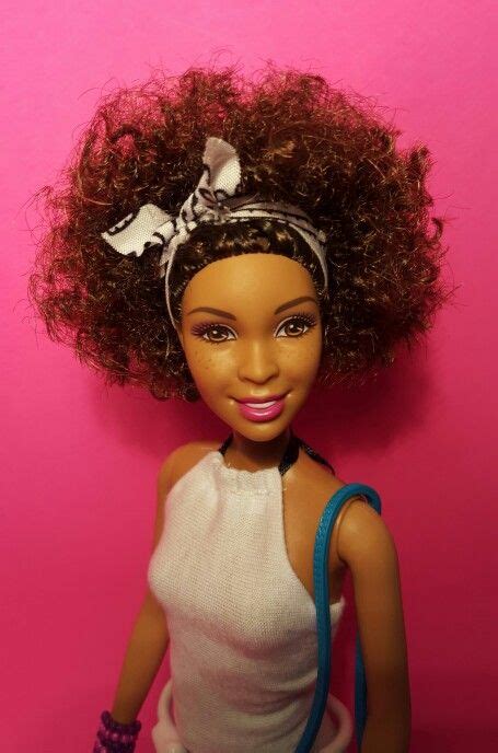 Customized Black Barbie With Afro And Freckles Natural Hair Doll