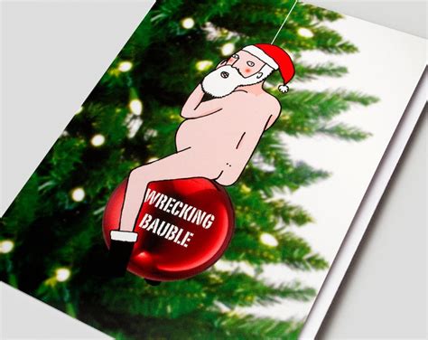 funny christmas card christmas rude card naughty santa etsy