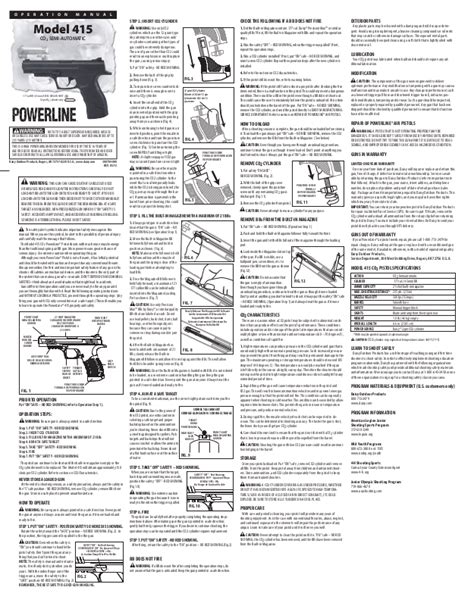 Daisy Powerline Pistol User Manual