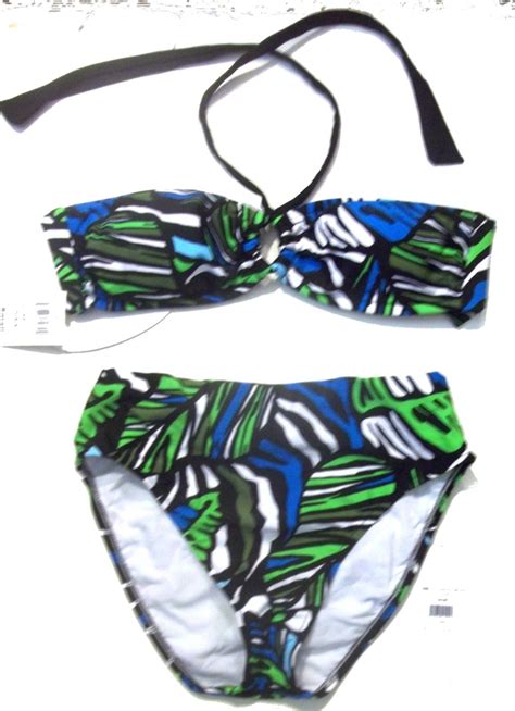 Sz S M Nwt100 Sunsets Rainforest Bandeau Bikini Swimsuits And Separates Womens Clothing
