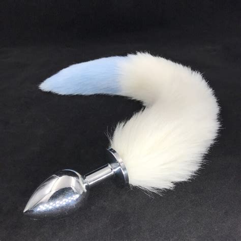 Anal Plug Stainless Steel Butt Stopper Fox Tail Butt Plug White Plush
