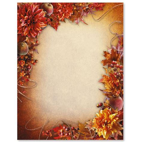Fancy Foliage Border Papers Borders For Paper Flyer Printing Fall