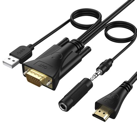 Buy Hdmi To Vga Cable Converter With Audio Computer Connected To Tv