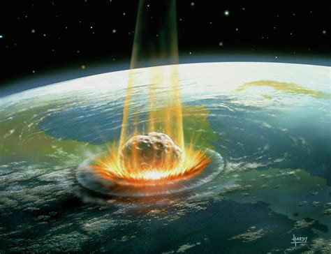 Artwork Of The Chicxulub Asteroid Impact Photograph By David A Hardy Science Photo Library Pixels