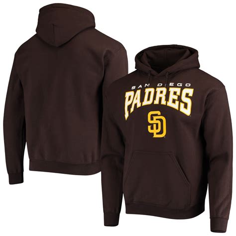 Mens Stitches Brown San Diego Padres Team Logo Pullover Hoodie
