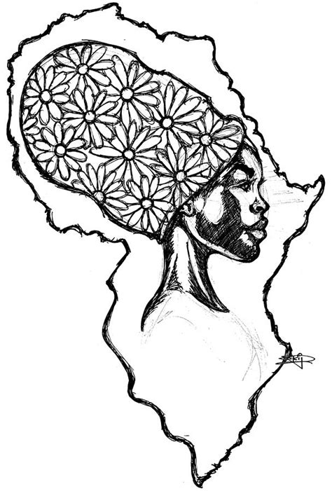 Africa Flower Wrap Drawing By Skip Smith