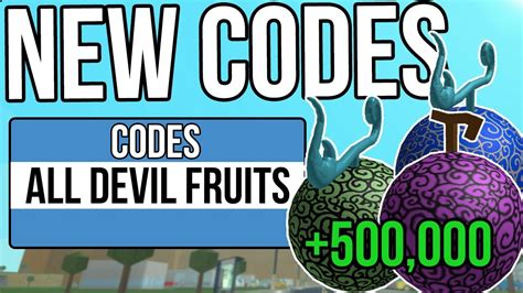 Blox Fruits Codes Roblox Blox Fruit Devil Fruit Code Youtube Video