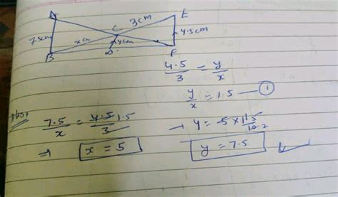 In The Figure Given Below Ab Cd And Ef Parallel Lines Given Ab 7 5 Cm Dc Y Cm Ef 4 · 5