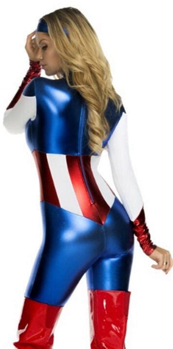 Sexy Captain America Costume With Superhero Capes Erotic Wonder Woman