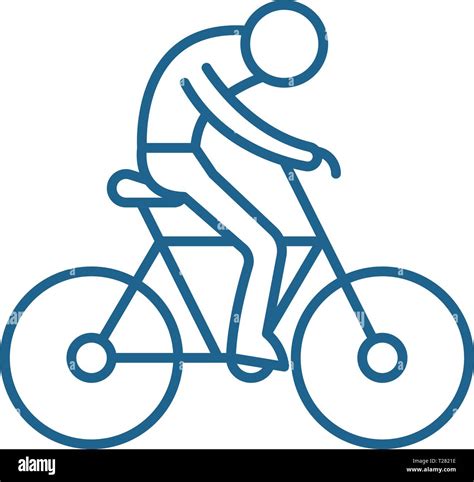 Bicycle Race Line Icon Concept Bicycle Race Flat Vector Symbol Sign