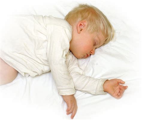 Little Boy Sleeping In White Bedclothes Stock Photo Image Of Dormant