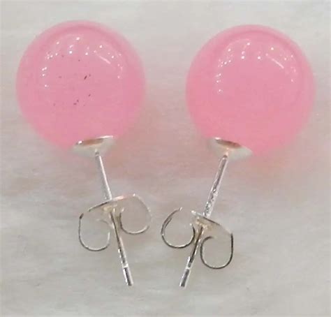 New 10mm Jewelry Natural Pink Stud Earrings AAA In Stud Earrings From