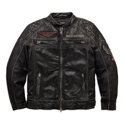 There are great reasons for wearing leather, in addition to their good looks. Genuine Harley-Davidson Mens Annex Distressed Leather ...