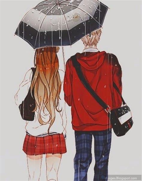 Umbrella Anime Couple In Rain