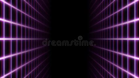 Retro Synthwave 80s Neon Grid Net Lines And Parallel Planes Abstract