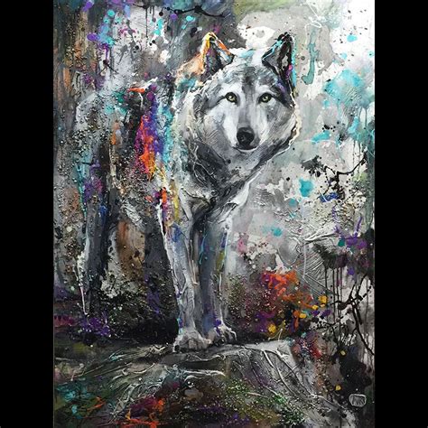 Alpha Features Miri Rozenvain Wold Painting Abstract Animal Art Wolf