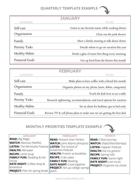 Monthly Lists To Plan Your Year Must Love Lists