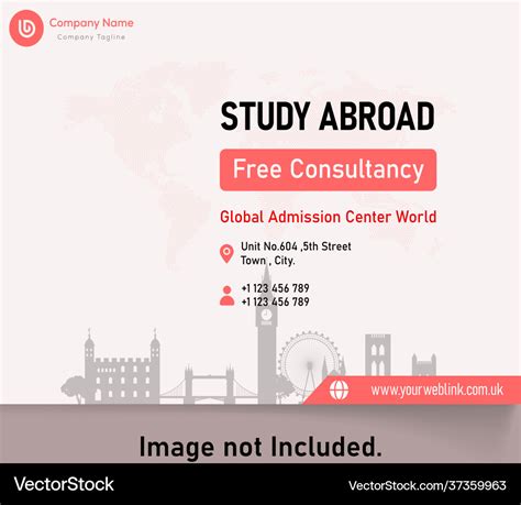 Study Abroad Education Poster Banner Royalty Free Vector