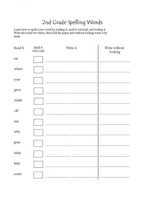 30 Second Grade Spelling Worksheets Worksheets Decoomo