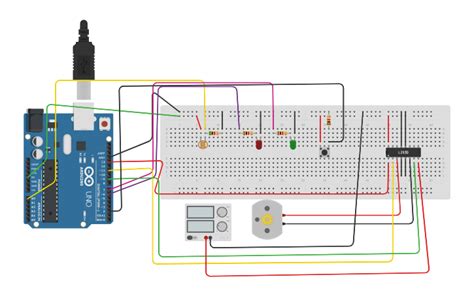 Circuit Design Random Led And Dc Motor Using Photoresistor Tinkercad