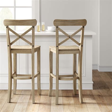 Litchfield X Back Bar Stool Driftwood Brown Threshold Bar