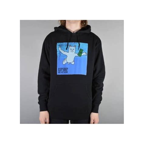 Rip N Dip Nermvana Pullover Hoodie Black Skate Clothing From Native Skate Store Uk