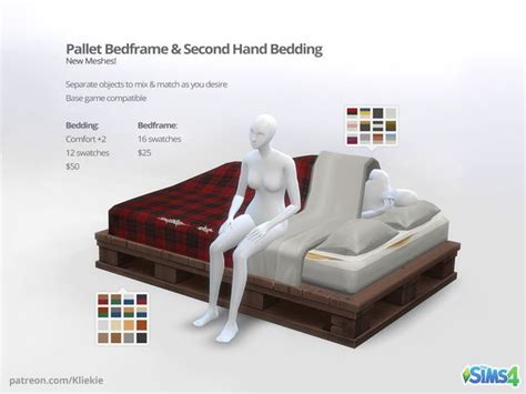 Pallet Bedframe And Second Hand Bedding Kliekie On Patreon Sims 4