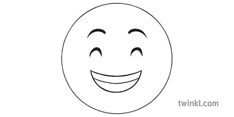 Happy Open Mouth Smile Smile Emoji Emoticon Ks3 Ks4 Czarno Białe