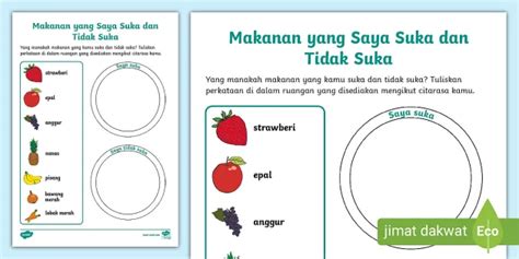 Contoh Makanan Proses Kerja Lembaran Prasekolah Tema