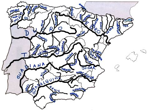 Mapa De Rios Y Afluentes De España Mapa De Rios