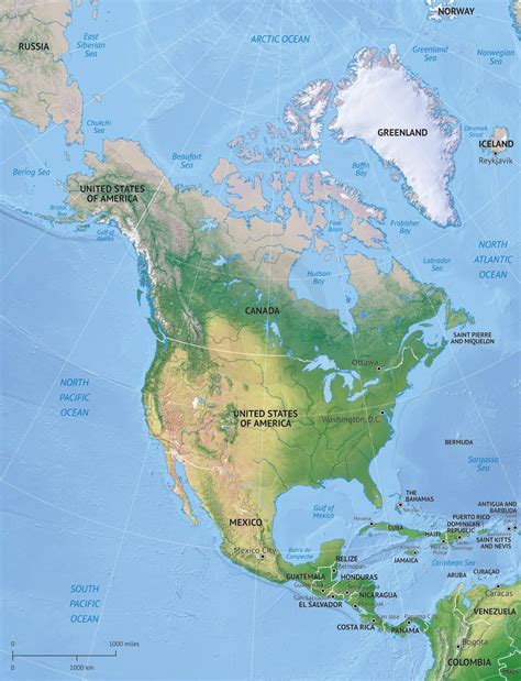 America Continent Political Map