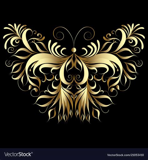 Gold butterfly patterned Royalty Free Vector Image