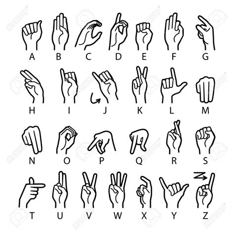 Vector Language Of Deaf Mutes Hand American Sign Language Asl